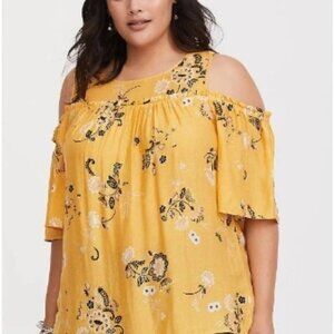 Torrid Cold Shoulder Floral Top
